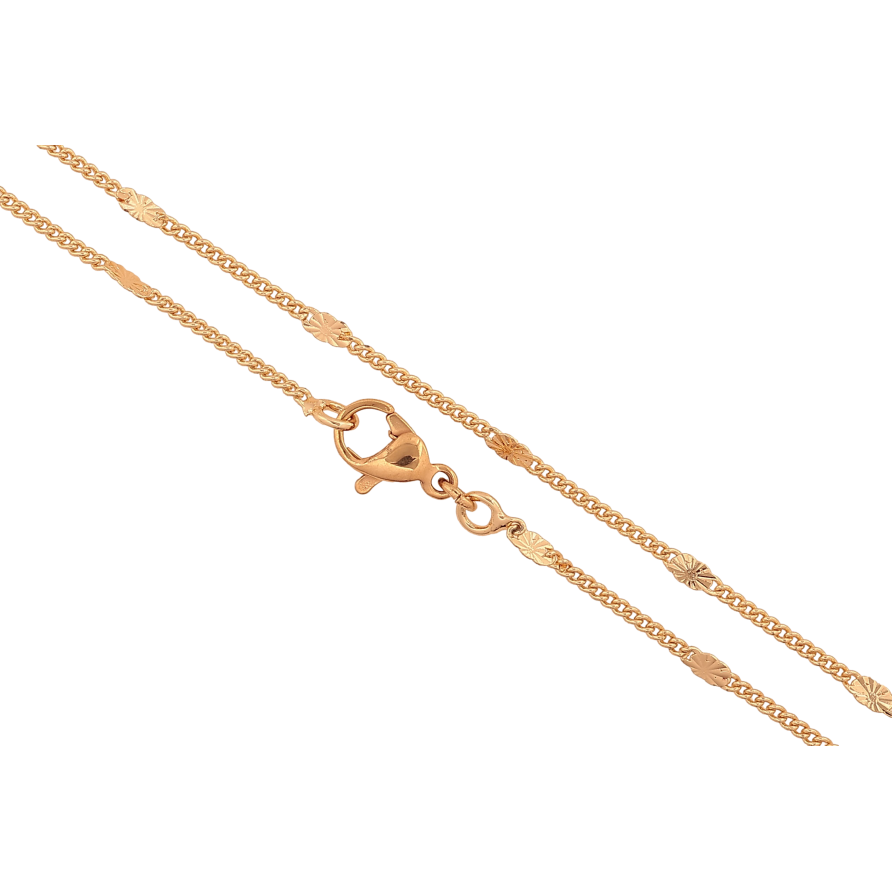 Цепочка Xuping M&L цвет 18К "Плетение Панцирное с прокаткой звездочки" длина 49см х 1.5-2.5мм фото №1 Цепочка Xuping M&L цвет 18К "Плетение Панцирное с прокаткой звездочки" длина 49см х 1.5-2.5мм фото №1