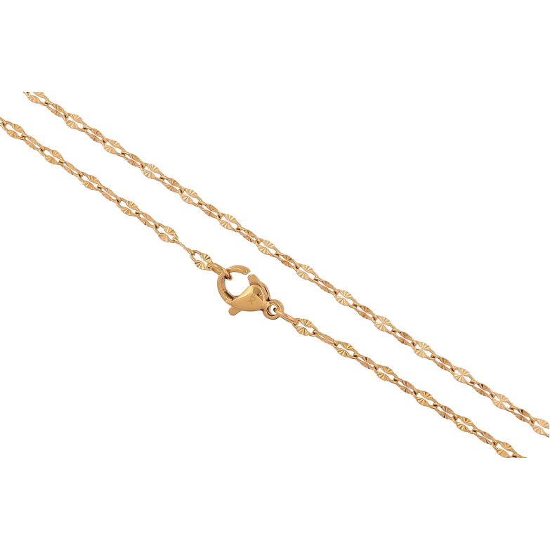 Ланцюжок Xuping ТТМ Stainless Steel колір 14К "Плетіння Якірне з візерунком" довжина 45см х 2мм фото №1