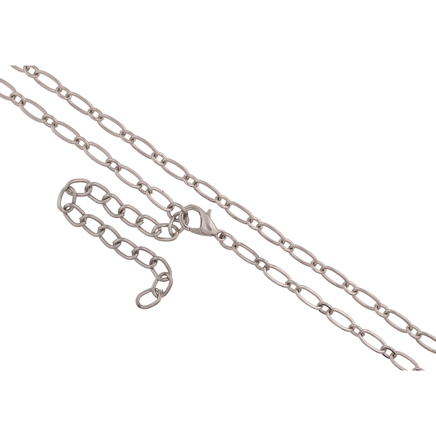 Ланцюжок Xuping ТТМ Stainless Steel колір Родій "Плетіння Фантазійне" довжина 77-85см х 4мм фото №1 Ланцюжок Xuping ТТМ Stainless Steel колір Родій "Плетіння Фантазійне" довжина 77-85см х 4мм фото №1