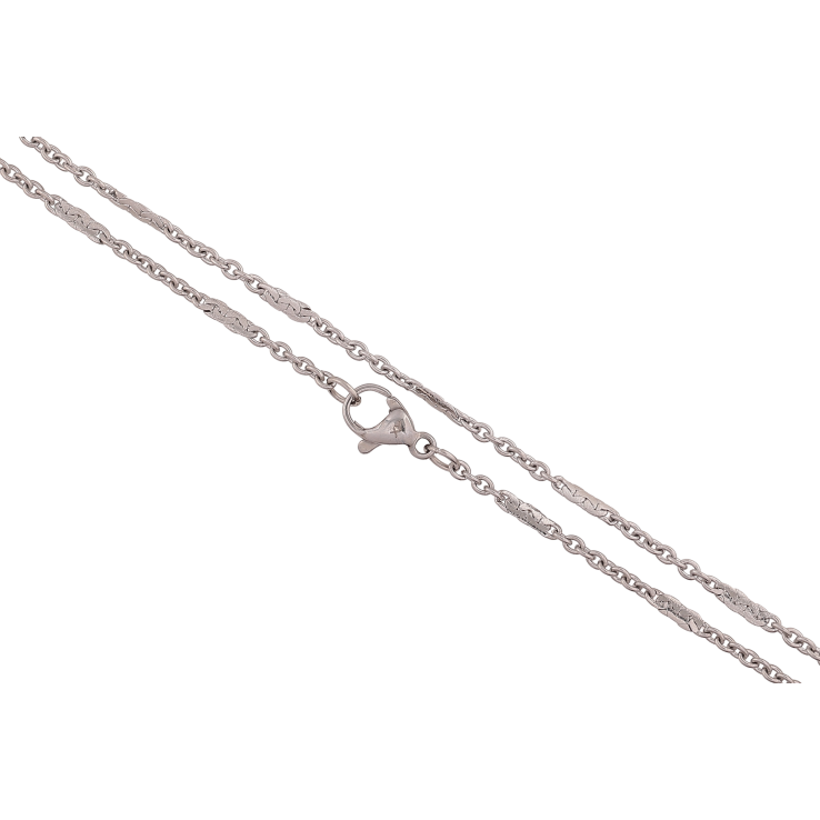 Ланцюжок Xuping ТТМ Stainless Steel колір Родій "Плетіння Якірне з прокаткою" довжина 45см х 2мм фото №4