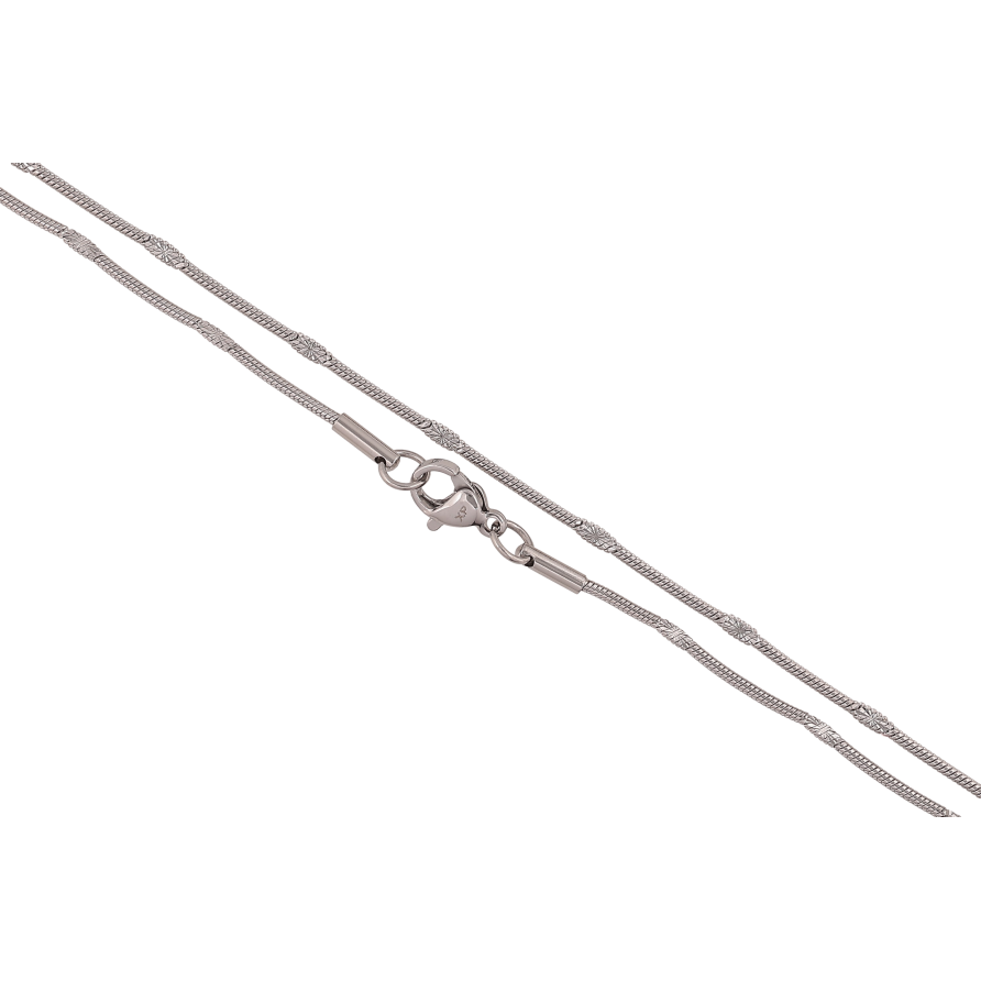 Цепочка Xuping ТТМ Stainless Steel цвет Родий "Плетение Ювелирный шнур с прокаткой" длина 45см х 2мм фото №1