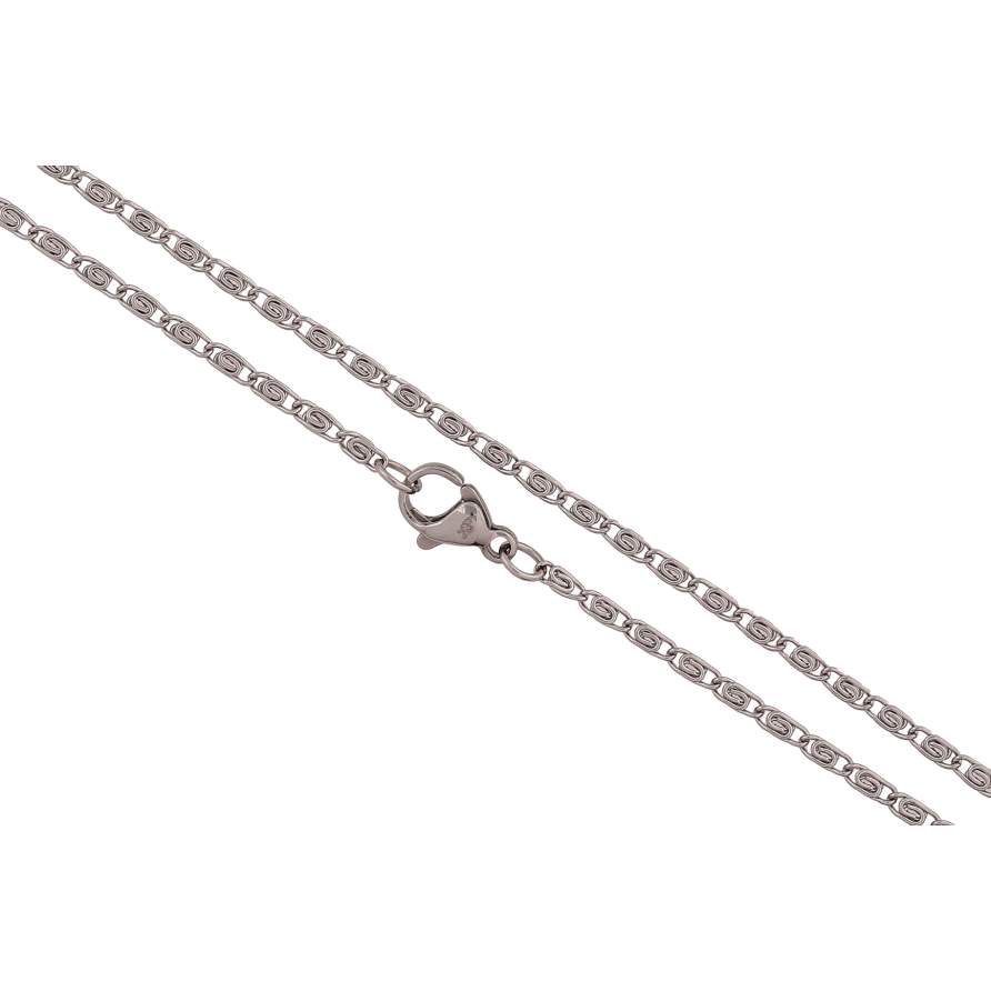 Ланцюжок Xuping ТТМ Stainless Steel колір Родій "Плетіння Равлик" довжина 45см х 2мм фото №1