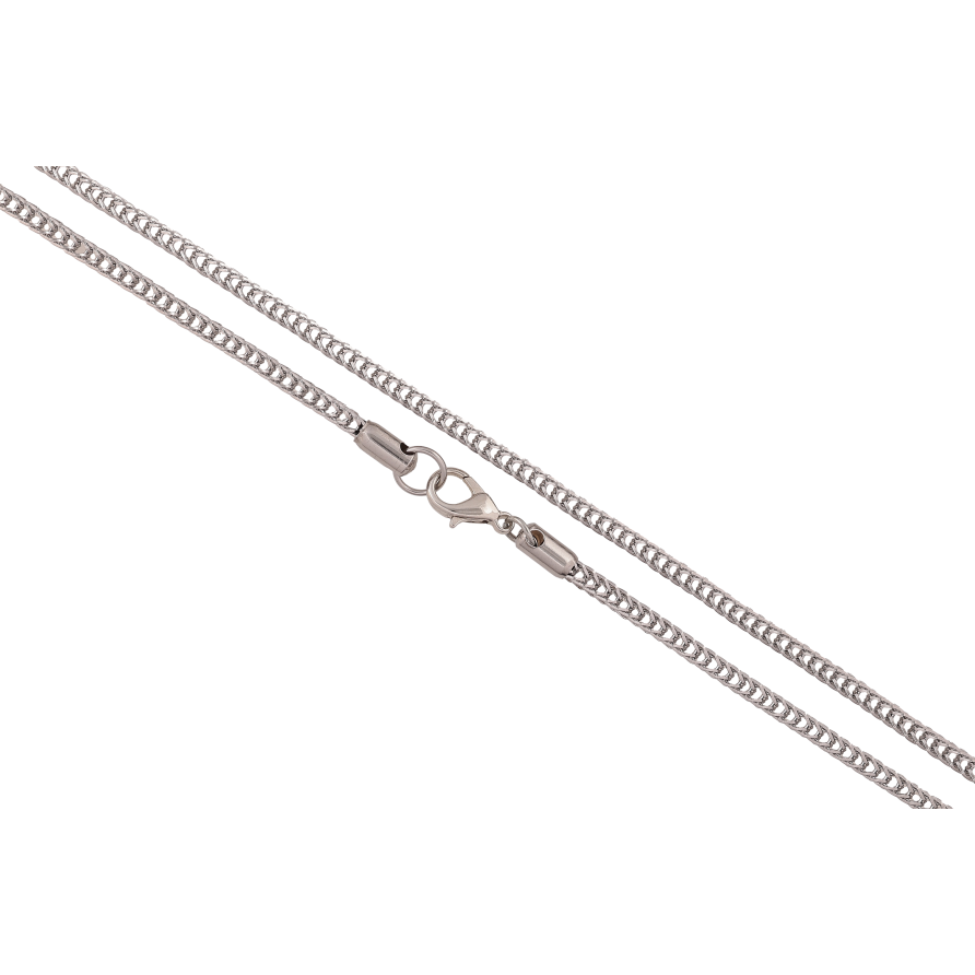 Ланцюжок Xuping ТТМ Stainless Steel колір Родій "Плетіння Фантазійне" довжина 56см х 3мм фото №1