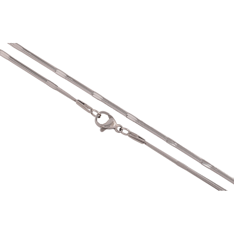 Цепочка Xuping ТТМ Stainless Steel цвет Родий "Плетение Снейк с прокаткой" длина 45см х 2мм фото №1