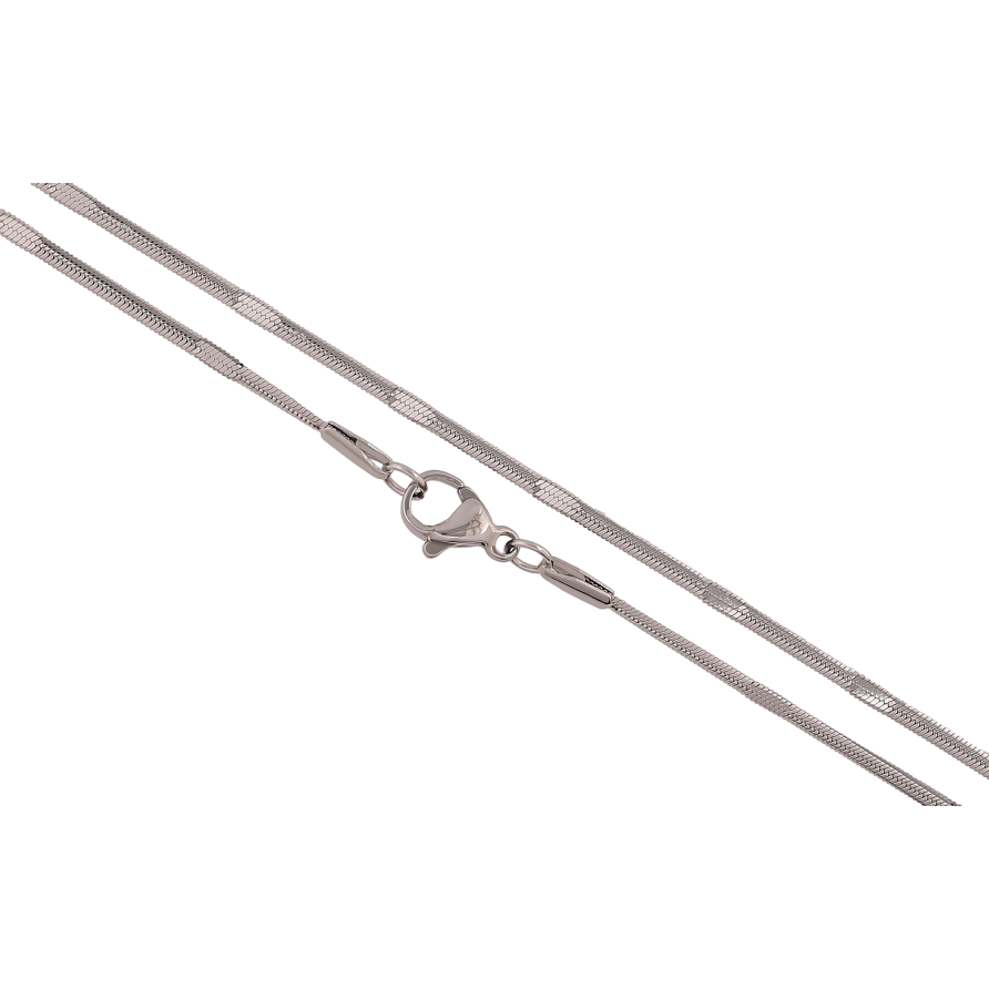 Ланцюжок Xuping ТТМ Stainless Steel колір Родій "Плетіння Снейк з прокаткою" довжина 45см х 2мм фото №1