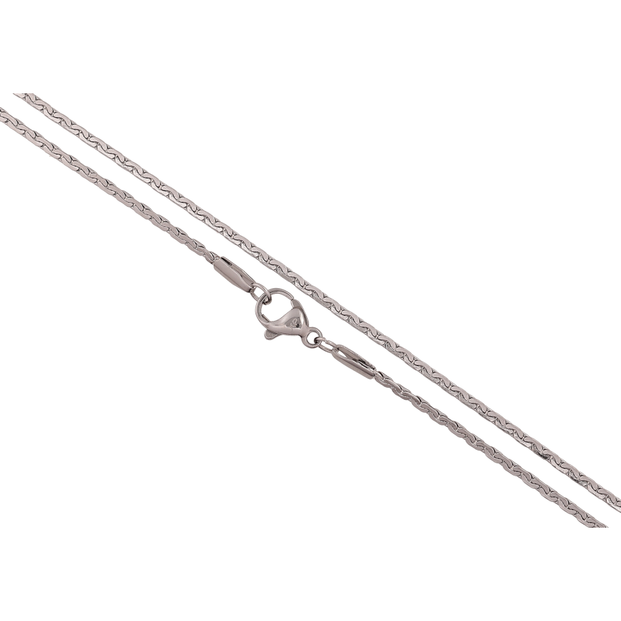 Ланцюжок Xuping ТТМ Stainless Steel колір Родій "Плетіння Фантазійне" довжина 45см х 1.5мм фото №1