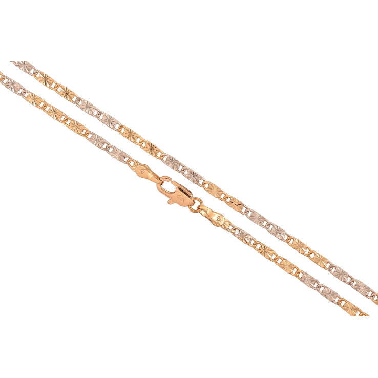 Ланцюжок Xuping колір Позолота 18K + Родій "Плетіння Морський ланцюг з візерунком" довжина 50см х 3мм фото №10
