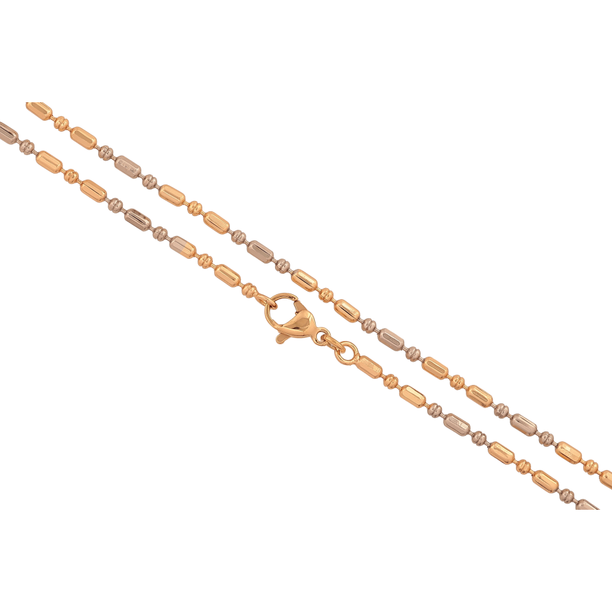 Ланцюжок Xuping колір Позолота 18K + Родій "Плетіння Перлина" довжина 44см х 2мм фото №1 Ланцюжок Xuping колір Позолота 18K + Родій "Плетіння Перлина" довжина 44см х 2мм фото №1