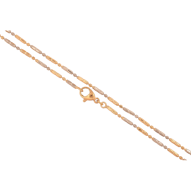 Цепочка Xuping цвет Позолота 18K + Родий "Плетение Перлина фантазийная" длина 45см х 2мм фото №1