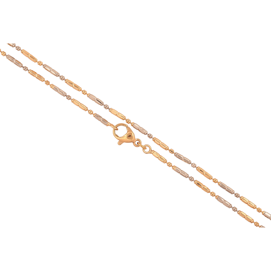 Ланцюжок Xuping колір Позолота 18K + Родій "Плетіння Перлина фантазійна" довжина 45см х 2мм фото №1 Ланцюжок Xuping колір Позолота 18K + Родій "Плетіння Перлина фантазійна" довжина 45см х 2мм фото №1