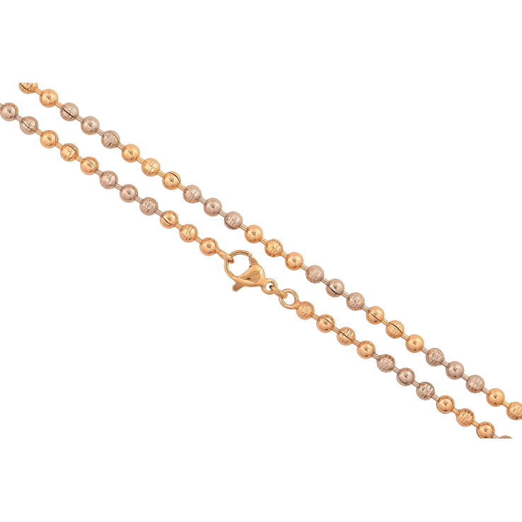 Ланцюжок Xuping колір Позолота 18K + Родій "Плетіння Перлина" довжина 45см х 3мм фото №2