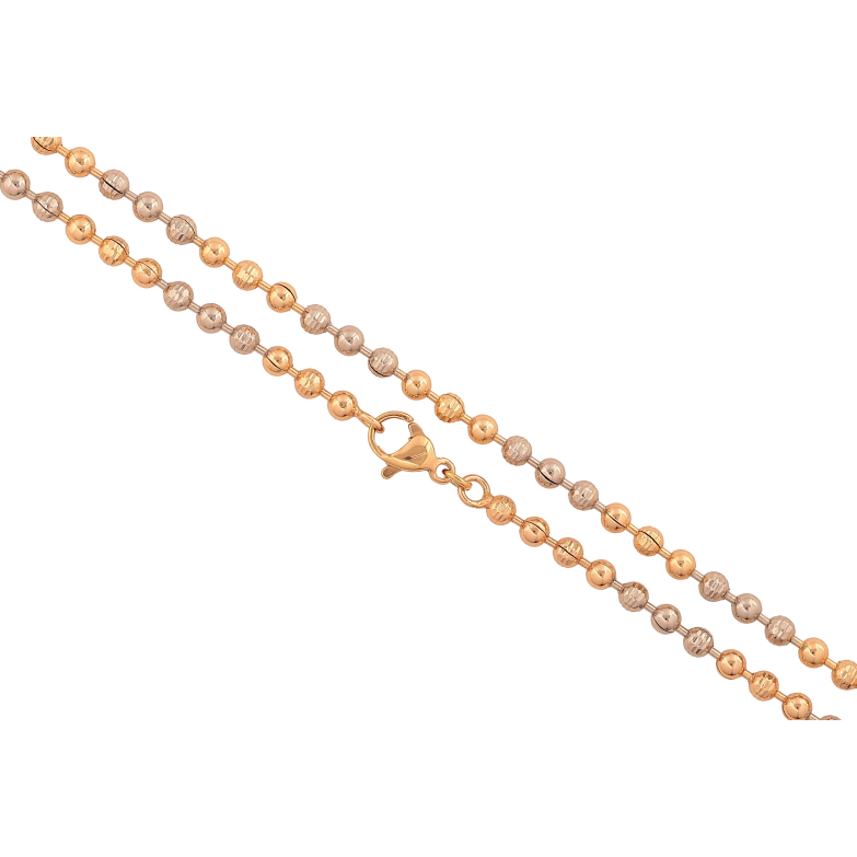 Ланцюжок Xuping колір Позолота 18K + Родій "Плетіння Перлина" довжина 45см х 3мм фото №1