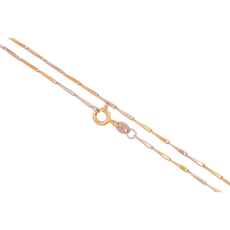 Ланцюжок Xuping колір Позолота 18K + Родій "Плетіння Гурметта Рада" довжина 46см х 1.5мм фото №2 Ланцюжок Xuping колір Позолота 18K + Родій "Плетіння Гурметта Рада" довжина 46см х 1.5мм фото №2