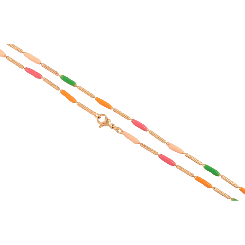 Цепочка Xuping цвет Позолота 18K "Плетение Перлина с цветной эмалью" длинна 45см х 2мм фото №2