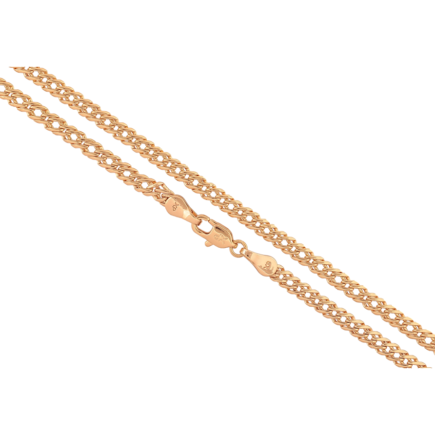 Цепочка Xuping цвет Позолота 18K "Плетение Двойной Ромб" длинна 60см х 4мм фото №1