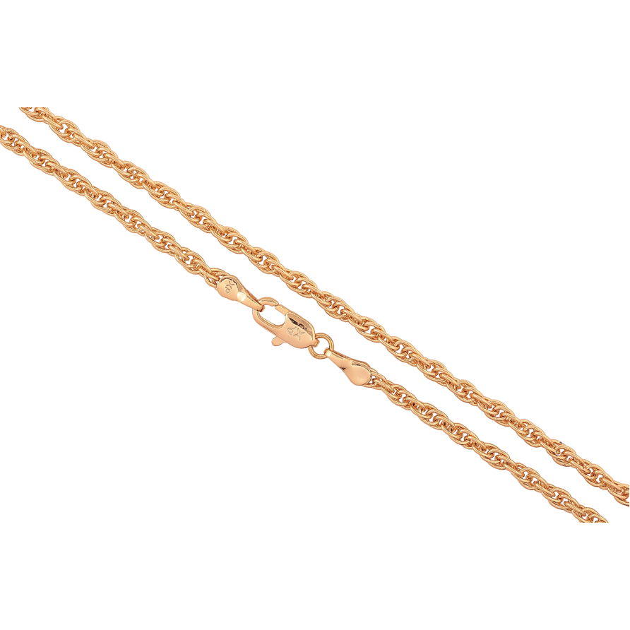 Цепочка Xuping цвет Позолота 18K "Плетение Кордовое" длинна 45см х 3мм фото №1