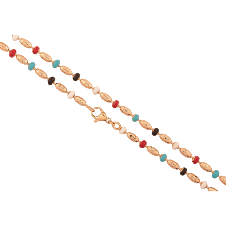 Ланцюжок Xuping колір Позолота 18K "Плетіння Перлина декоративна з кольоровою емаллю" довжина 45см х 3мм фото №14 Ланцюжок Xuping колір Позолота 18K "Плетіння Перлина декоративна з кольоровою емаллю" довжина 45см х 3мм фото №14