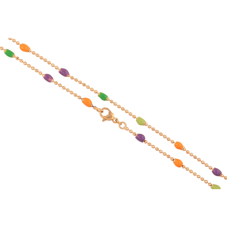 Ланцюжок Xuping колір Позолота 18K "Плетіння Перлина з різнобарвною емаллю" довжина 45см х 1.5-3мм фото №17 Ланцюжок Xuping колір Позолота 18K "Плетіння Перлина з різнобарвною емаллю" довжина 45см х 1.5-3мм фото №17