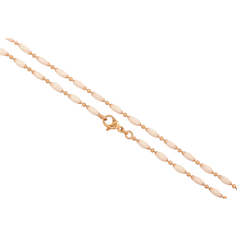 Ланцюжок Xuping колір Позолота 18K "Плетіння Перлина з білою емаллю" довжина 45см х 1.5-3мм фото №1