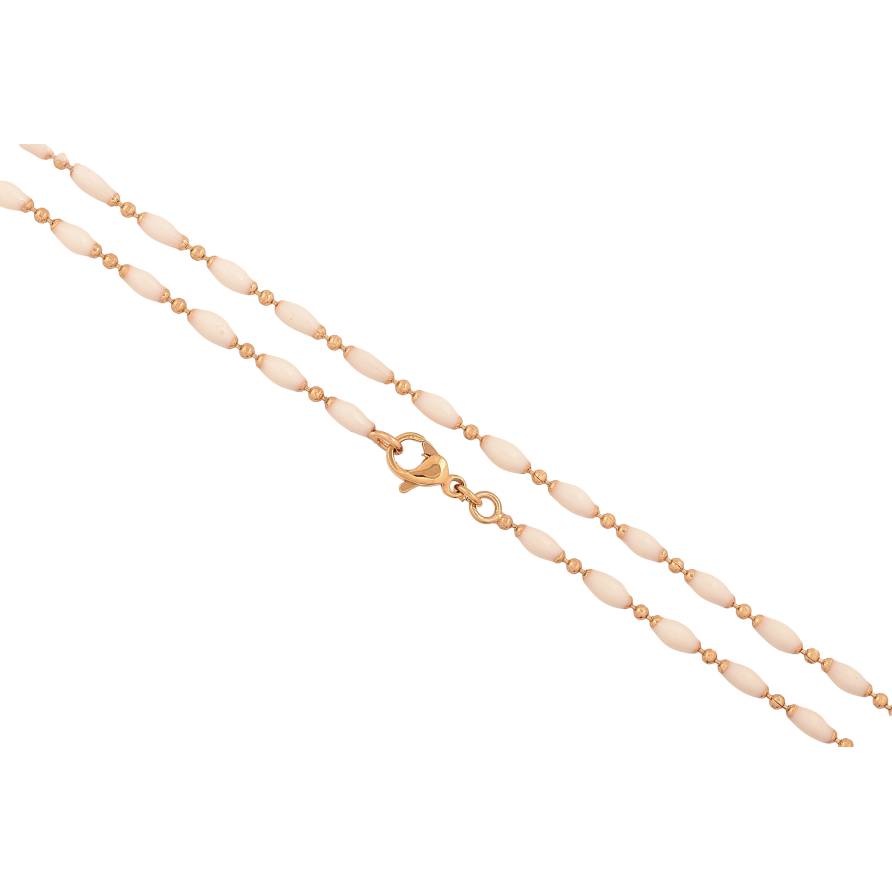 Цепочка Xuping цвет Позолота 18K "Плетение Перлина с белой эмалью" длинна 45см х 1.5-3мм фото №1