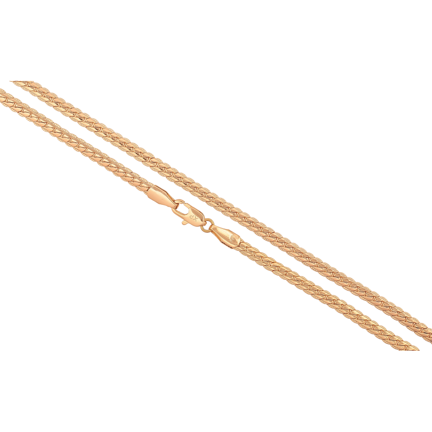 Цепочка Xuping цвет Позолота 18K "Плетение Париджина с узором" длинна 50см х 3мм фото №1