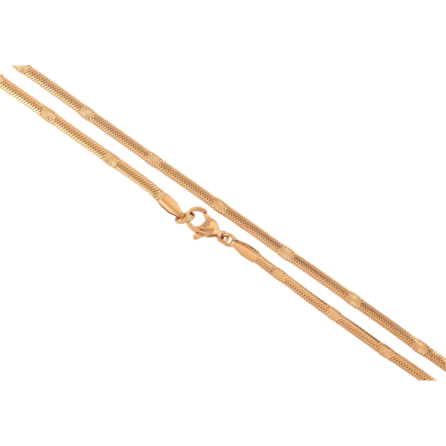 Цепочка Xuping цвет Позолота 18K "Плетение Снейк с узором звездочки" длинна 46см х 3мм фото №1