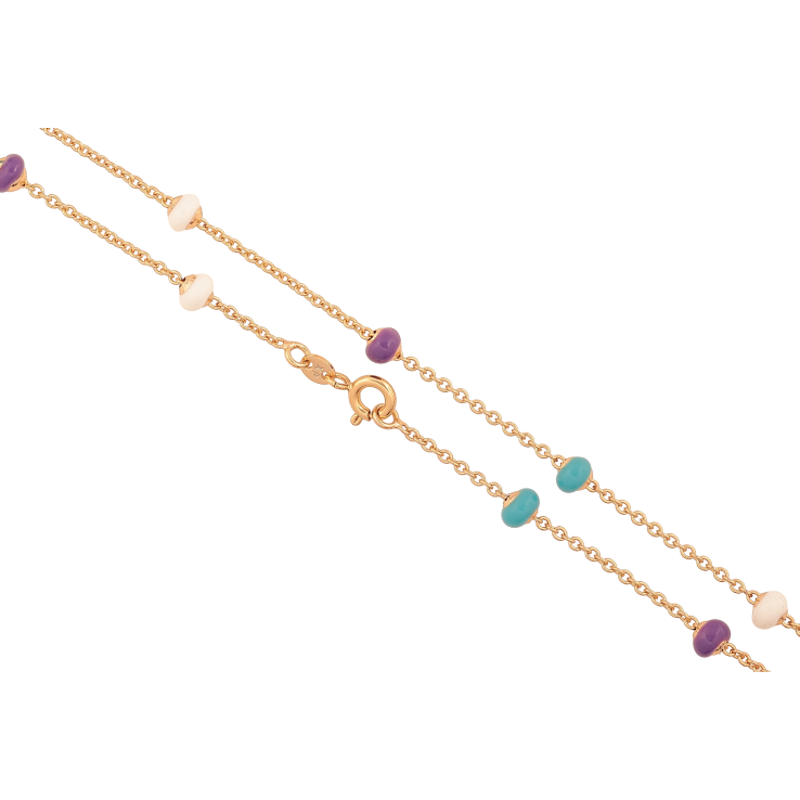 Ланцюжок Xuping колір Позолота 18K "Плетіння Якірне з намистинами кольорова емаль" довжина 44см х 2-5мм фото №19 Ланцюжок Xuping колір Позолота 18K "Плетіння Якірне з намистинами кольорова емаль" довжина 44см х 2-5мм фото №19