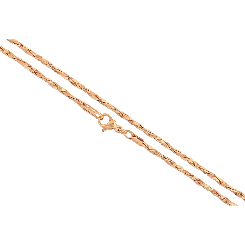 Ланцюжок Xuping колір Позолота 18K "Плетіння склочене в коло" довжина 45см х 2мм фото №2 Ланцюжок Xuping колір Позолота 18K "Плетіння склочене в коло" довжина 45см х 2мм фото №2