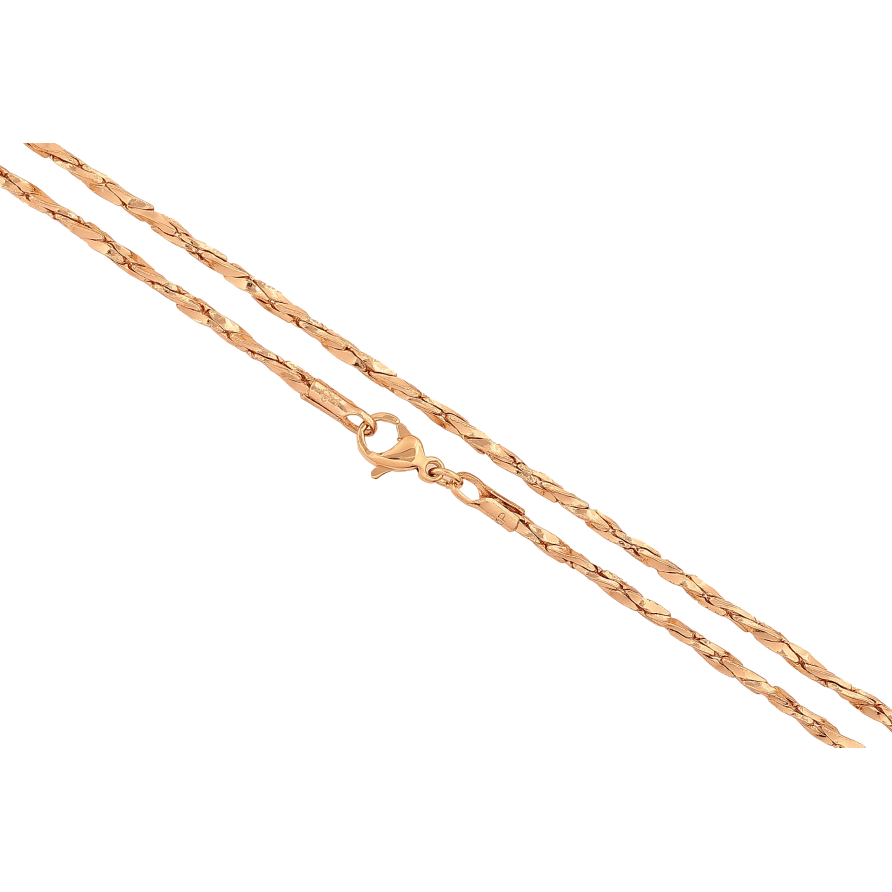 Ланцюжок Xuping колір Позолота 18K "Плетіння склочене в коло" довжина 45см х 2мм фото №1 Ланцюжок Xuping колір Позолота 18K "Плетіння склочене в коло" довжина 45см х 2мм фото №1