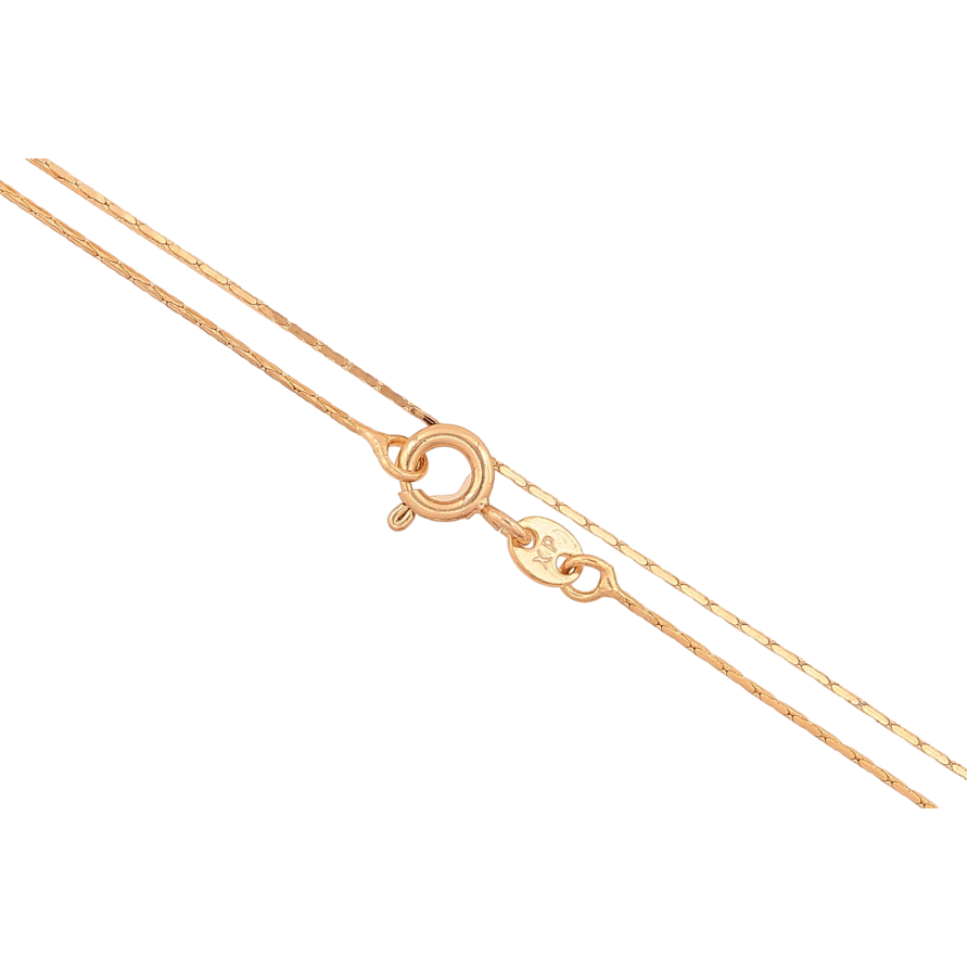 Ланцюжок Xuping колір Позолота 18K "Плетіння склочене 4-х гранне" довжина 45см х 1мм фото №1 Ланцюжок Xuping колір Позолота 18K "Плетіння склочене 4-х гранне" довжина 45см х 1мм фото №1