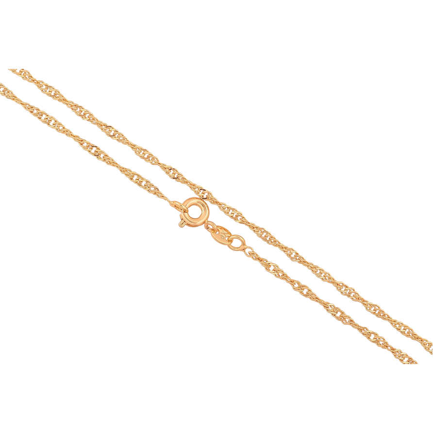 Ланцюжок Xuping колір Позолота 18K "Плетіння Сингапур" довжина 45см х 2мм фото №1