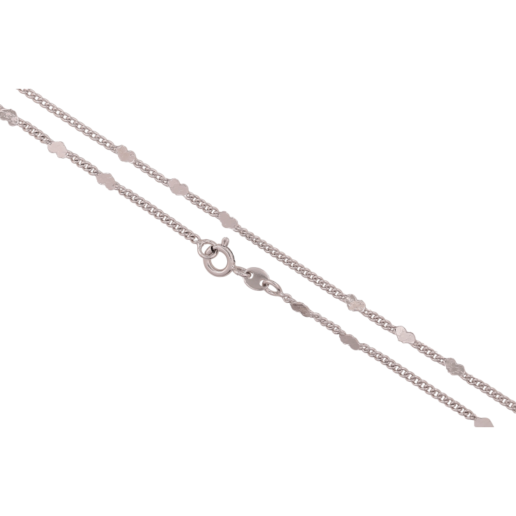 Цепочка Xuping цвет Родий "Плетение Панцирное с прокатанными сердечками" длина 45см х 1.5-3мм фото №12 Цепочка Xuping цвет Родий "Плетение Панцирное с прокатанными сердечками" длина 45см х 1.5-3мм фото №12