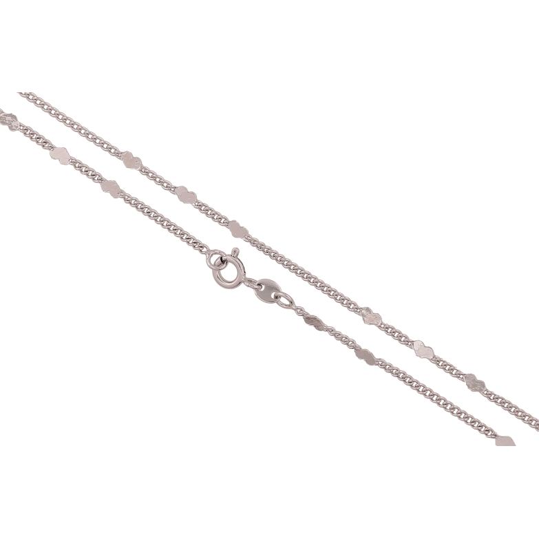 Цепочка Xuping цвет Родий "Плетение Панцирное с прокатанными сердечками" длина 45см х 1.5-3мм фото №1 Цепочка Xuping цвет Родий "Плетение Панцирное с прокатанными сердечками" длина 45см х 1.5-3мм фото №1