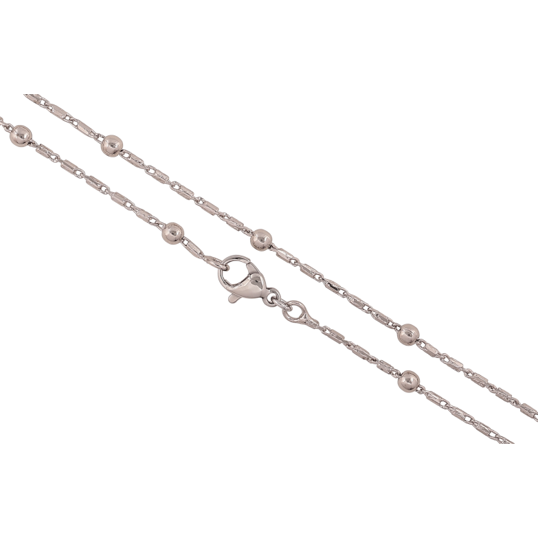 Ланцюжок Xuping колір Родій "Плетіння Фантазійне з намистинами" довжина 45см х 1.5-3мм фото №2