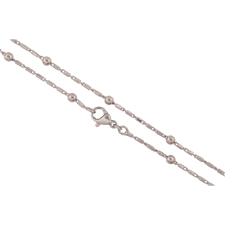 Ланцюжок Xuping колір Родій "Плетіння Фантазійне з намистинами" довжина 45см х 1.5-3мм фото №1