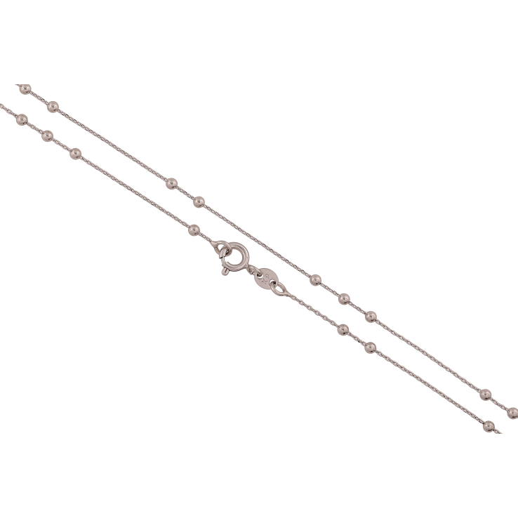 Ланцюжок Xuping колір Родій "Плетіння Якірне з намистинами" довжина 45см х 1-2мм фото №8