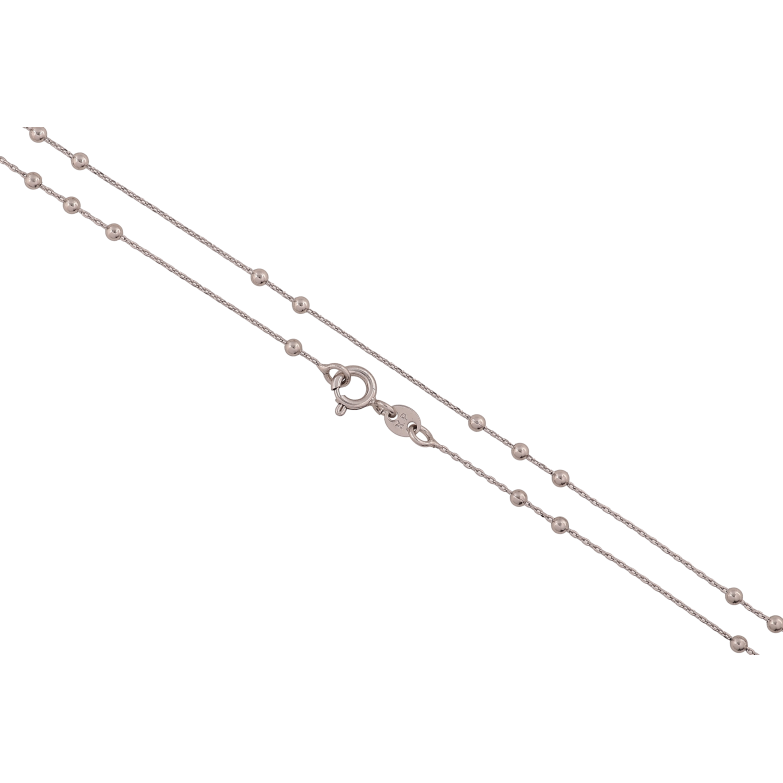 Цепочка Xuping цвет Родий "Плетение Якорное с бусинами" длина 45см х 1-2мм фото №2 Цепочка Xuping цвет Родий "Плетение Якорное с бусинами" длина 45см х 1-2мм фото №2