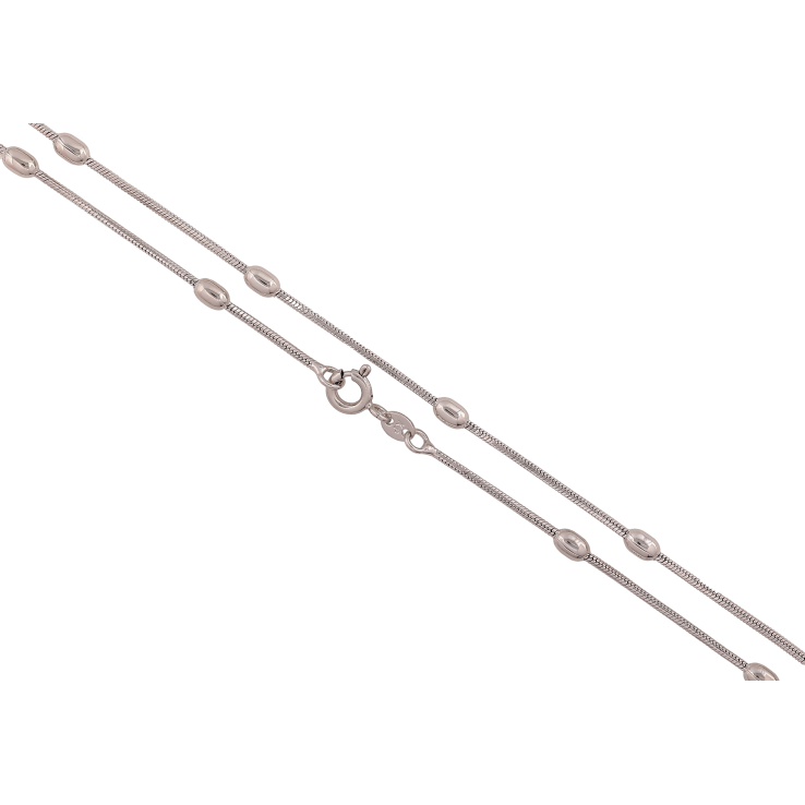 Ланцюжок Xuping колір Родій "Плетіння Ювелірний шнур з намистинами" довжина 45см х 1-3мм фото №11