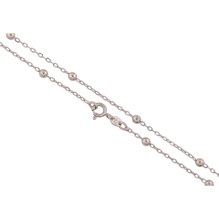 Цепочка Xuping цвет Родий "Плетение Якорное с бусинами" длина 45см х 1.5-3мм фото №8 Цепочка Xuping цвет Родий "Плетение Якорное с бусинами" длина 45см х 1.5-3мм фото №8