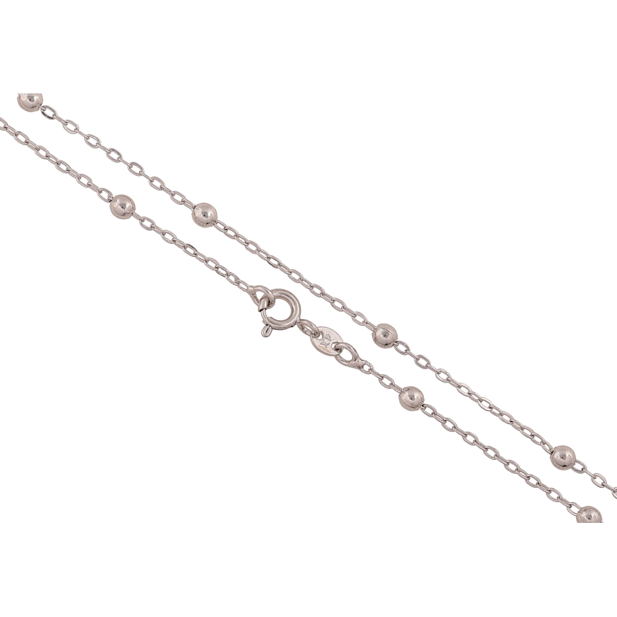 Цепочка Xuping цвет Родий "Плетение Якорное с бусинами" длина 45см х 1.5-3мм фото №1