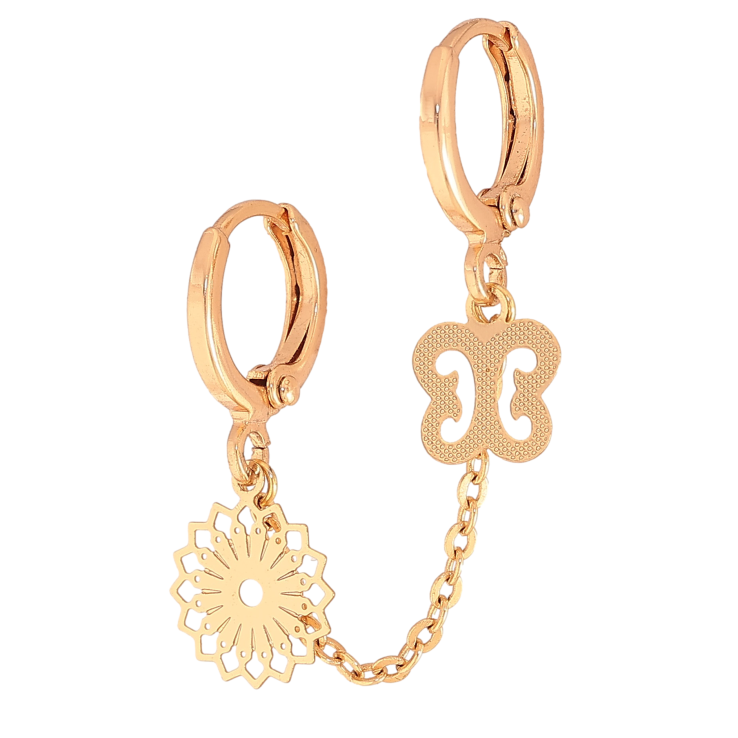 Моно-серьга Xuping цвет Позолота 18К подвески на колечках "Цепочка с подвесками" фото №8 Моно-серьга Xuping цвет Позолота 18К подвески на колечках "Цепочка с подвесками" фото №8