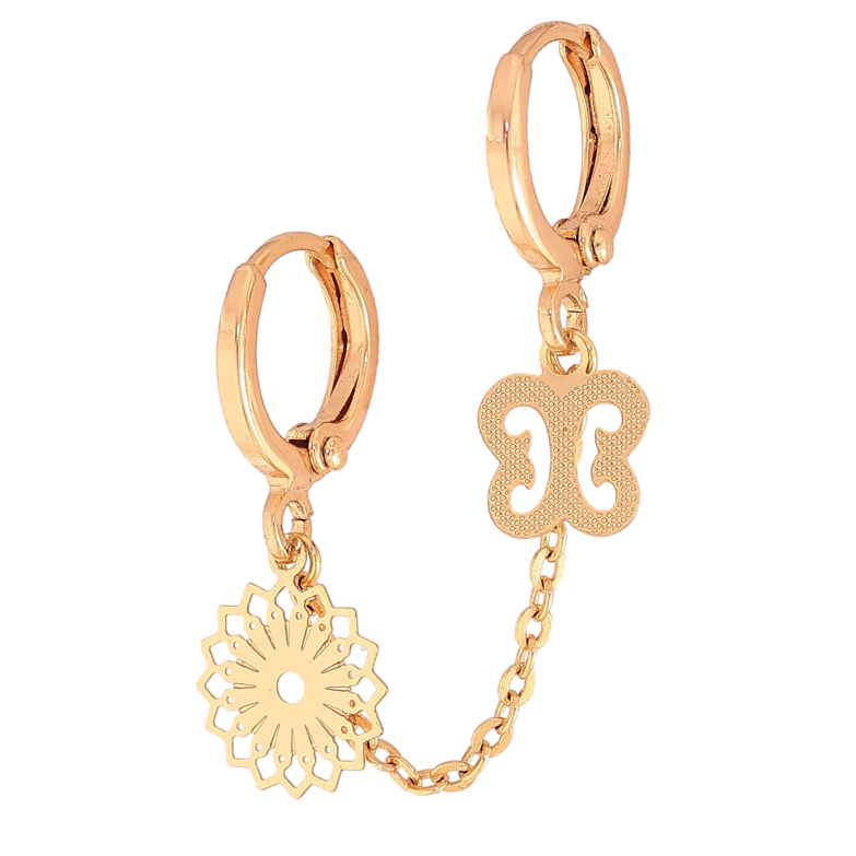 Моно-серьга Xuping цвет Позолота 18К подвески на колечках "Цепочка с подвесками" фото №1 Моно-серьга Xuping цвет Позолота 18К подвески на колечках "Цепочка с подвесками" фото №1