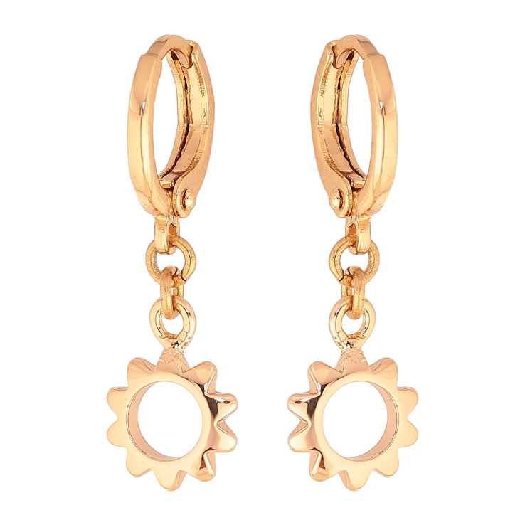 Серьги Xuping M&L цвет 18K подвески на колечках "Цветочки" фото №22