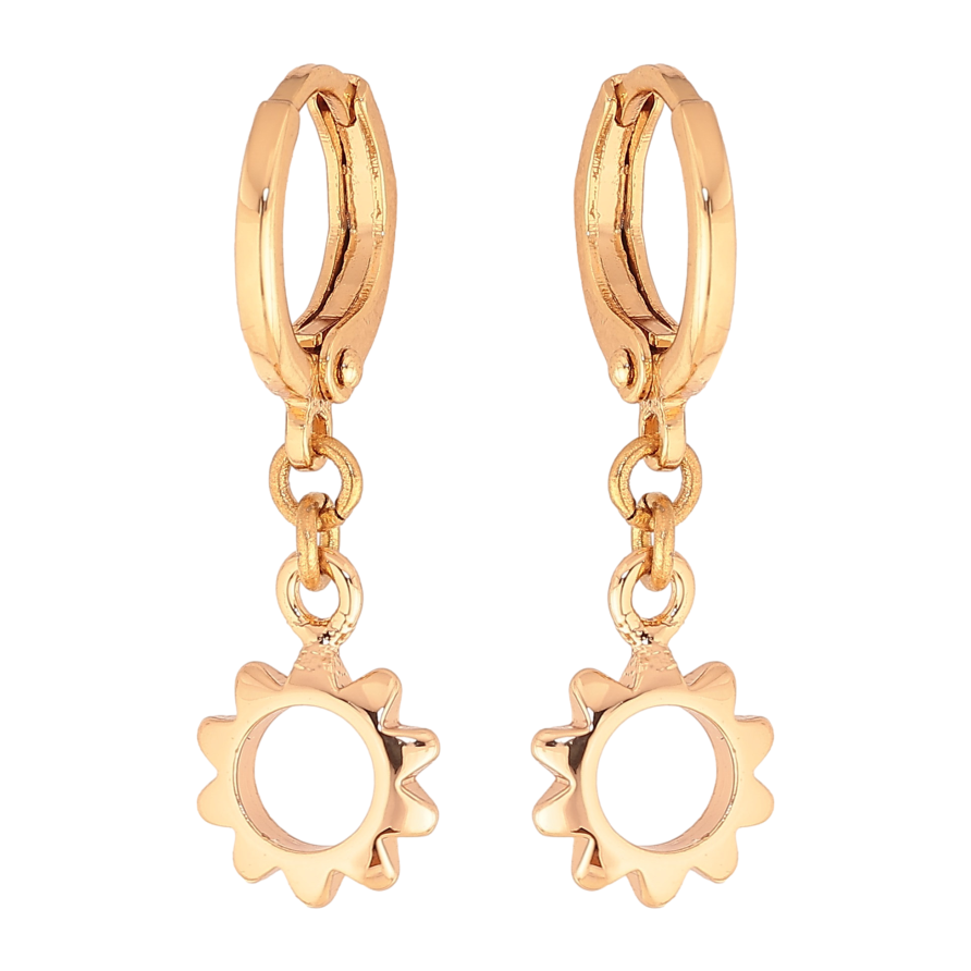Серьги Xuping M&L цвет 18K подвески на колечках "Цветочки" фото №1