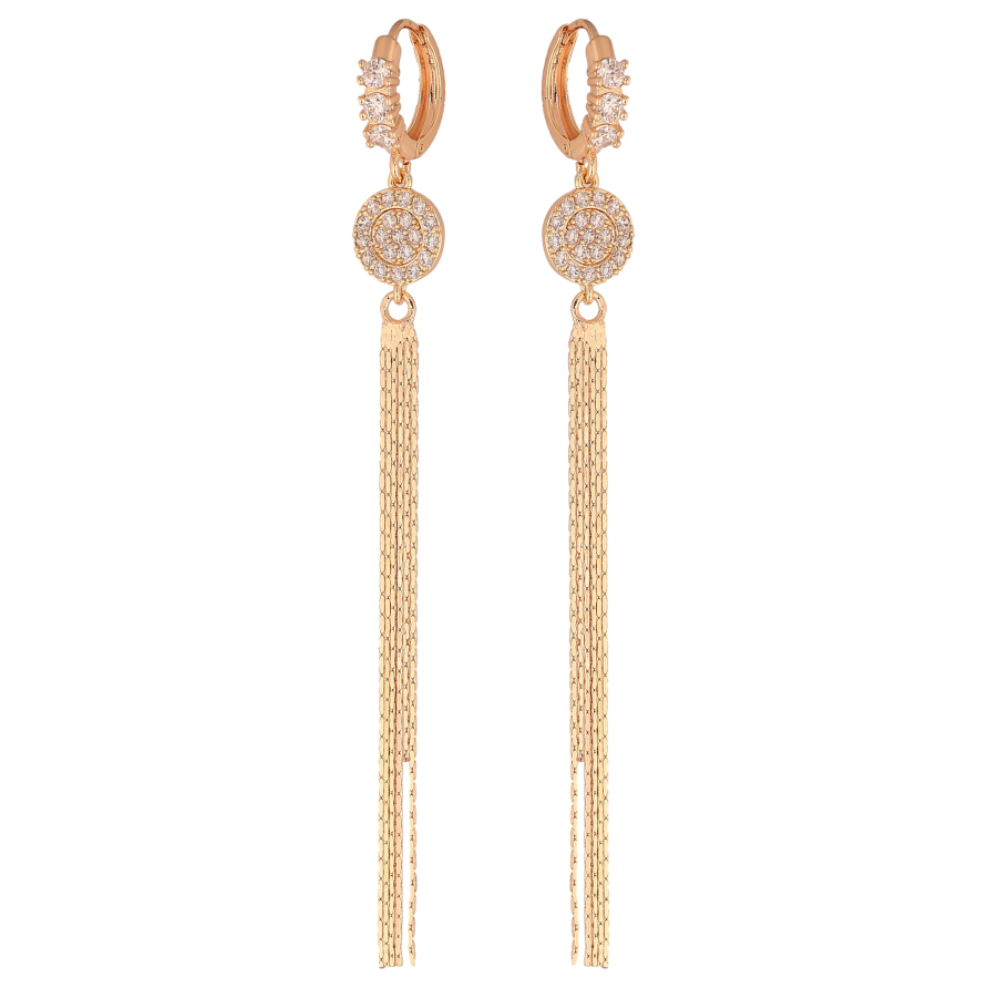 Сережки Xuping M&L колір 18K підвіски на колечках "Візерунок з кристалами" фото №1