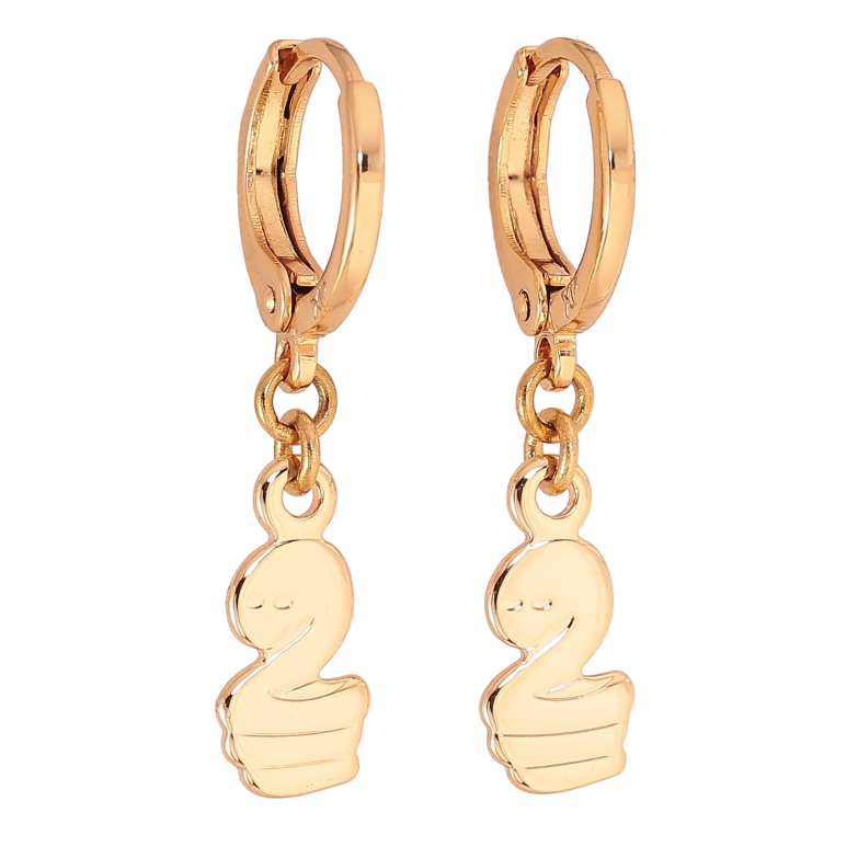 Серьги Xuping M&L цвет 18K подвески на колечках "Змеи" фото №1