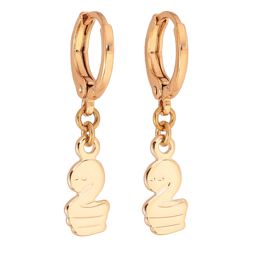 Серьги Xuping M&L цвет 18K подвески на колечках "Змеи" фото №1