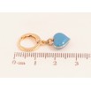 Сережки Xuping M&L колір 18K підвіски на колечках "Сердечки з блакитною емаллю" фото №2 Сережки Xuping M&L колір 18K підвіски на колечках "Сердечки з блакитною емаллю" фото №2