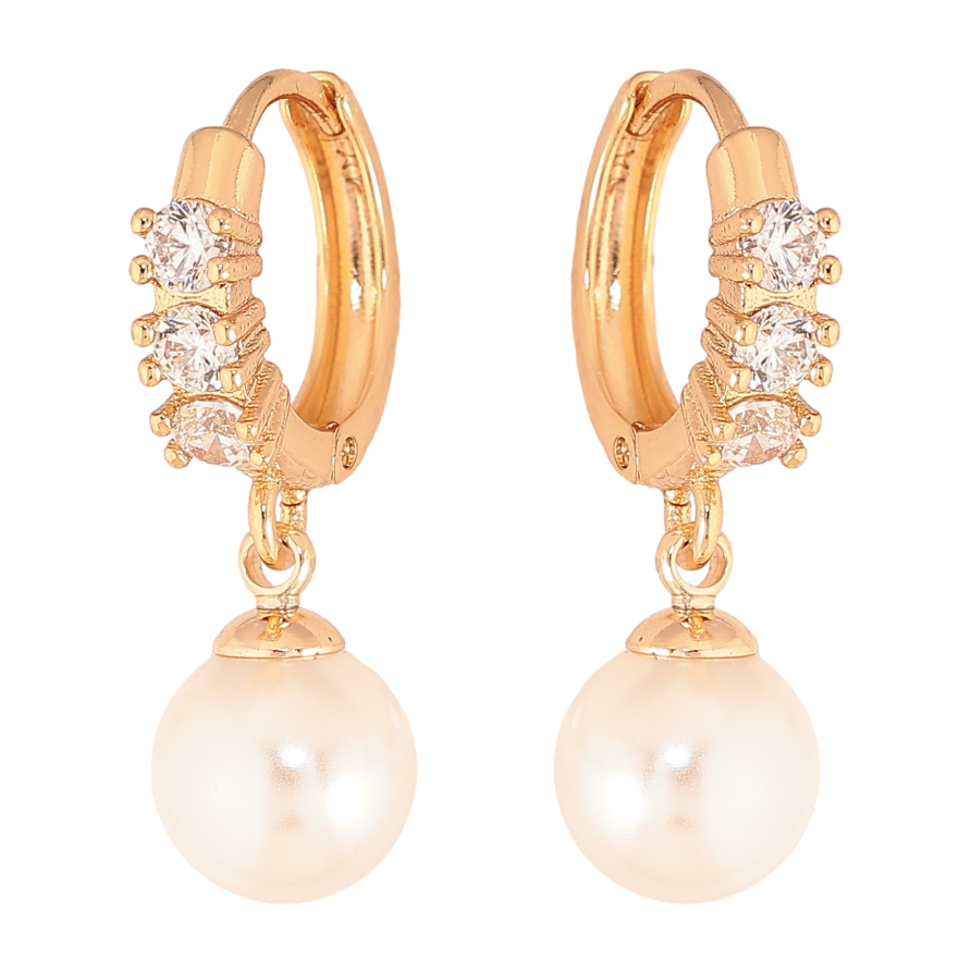 Сережки Xuping M&L колір 18К підвіски на колечках "Перлинні підвіски" фото №1 Сережки Xuping M&L колір 18К підвіски на колечках "Перлинні підвіски" фото №1