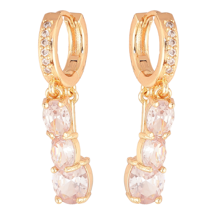 Серьги Xuping M&L цвет 18K подвески на колечках "Подвески с кристаллами" фото №10